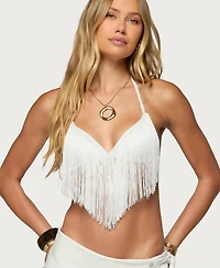 Edikted Women's Kienna Fringed Bra Top