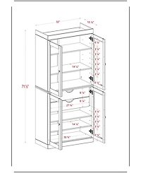 Palace Imports 100% Solid Wood 32" Bathroom Storage Cabinet with Clear Glass Doors, 2-Drawers & Adjustable Shelves