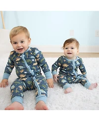 The Peanutshell Baby Boys Dino Star Cotton Footless Pajamas for Boys, 2 Pack