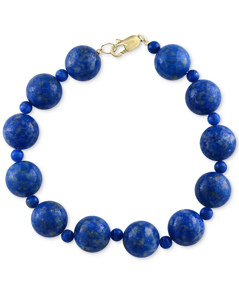 Effy Lapis Lazuli (4 & 12mm) Beaded Bracelet in 14k Gold