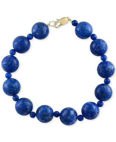 Effy Lapis Lazuli (4 & 12mm) Beaded Bracelet in 14k Gold