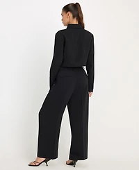 Good American Women's High-Rise Cropped Wide-Leg Trousers