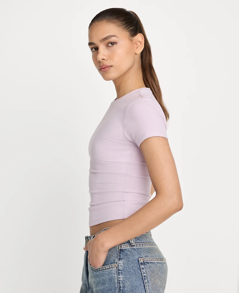 Good American Women's Super Stretch Crewneck T-Shirt, Regular & Plus