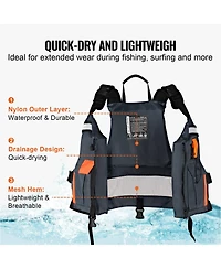 Mecale Life Vest for Watersports (Pfd), Waterproof Nylon, 85N Buoyancy, Life Jacket for Fishing Kayaking Surfing, Men and Women, Size M