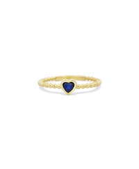 The Lovery Blue Sapphire Bezel Heart Ring 14K Gold