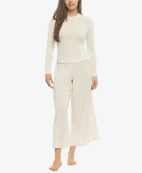 Felina Women's Lena Modal Linen Long Sleeve and Pants Set Style 950226