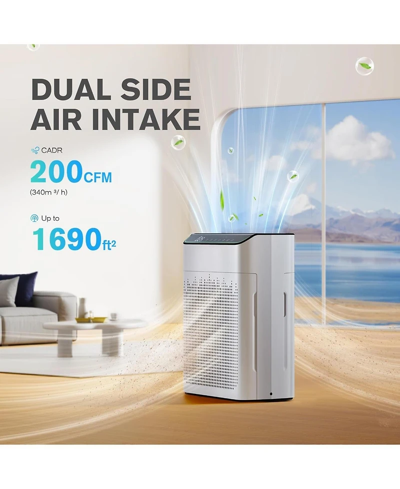 Morento Smart Hepa Air Purifier for Home, Voice & App Contorl, PM2.5 Display, Quality Monitor, Up to 1290 Sqft