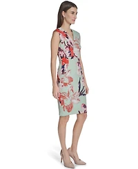 Calvin Klein Women's Sleeveless Printed Scuba Sheath Dress