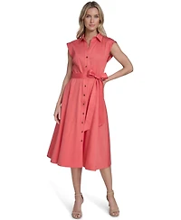 Calvin Klein Women's Collared Midi Shirt Dress