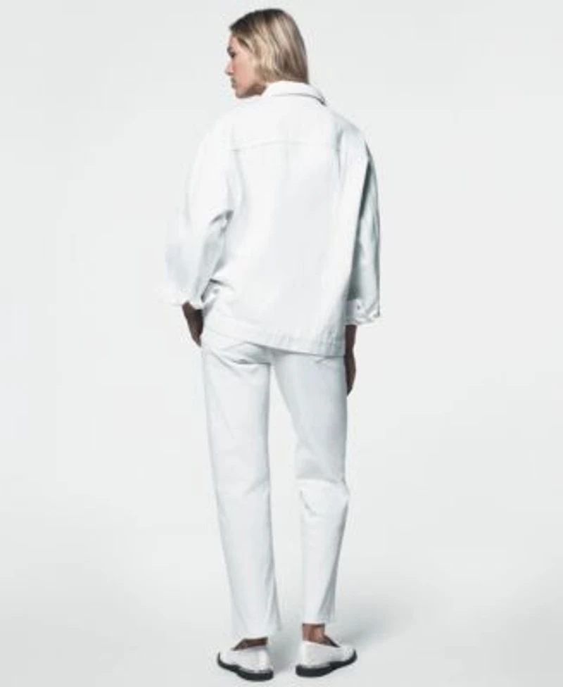 Dkny Jeans Womens Denim Oversized Trucker Jacket Classic High Rise Straight Leg Jeans