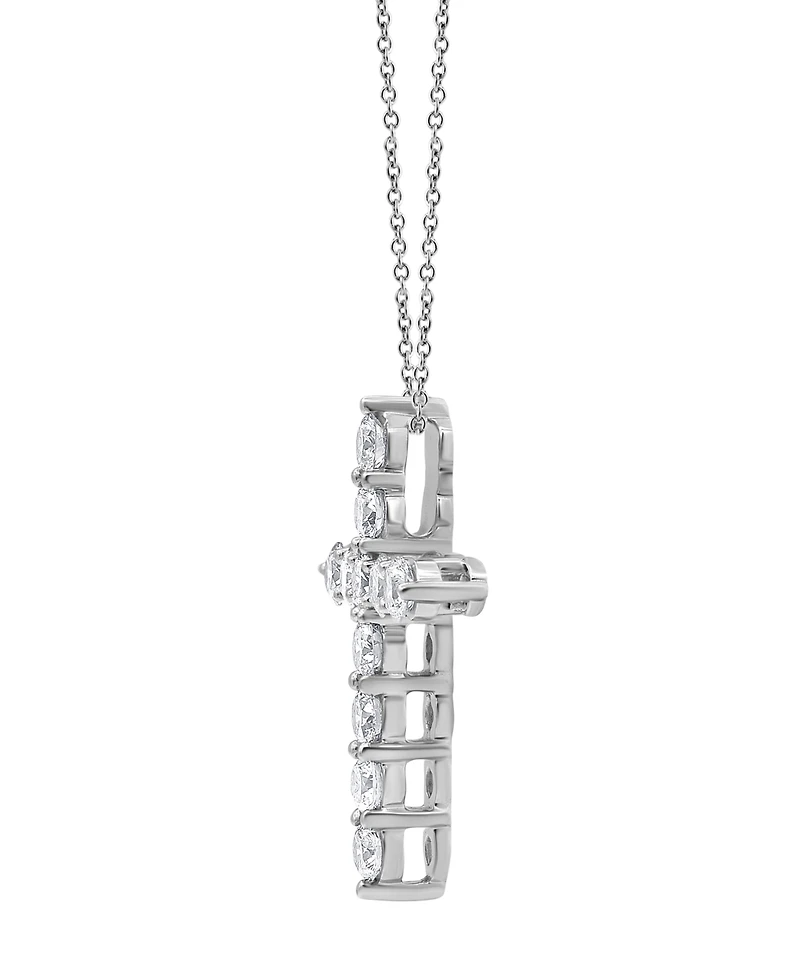 Macy's Diamond Cross Pendant Necklace (2 ct. t.w.) in 14k White Gold