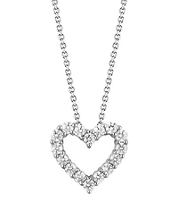 Macy's Diamond Heart Pendant Necklace (2 ct. t.w.) in 14k White Gold