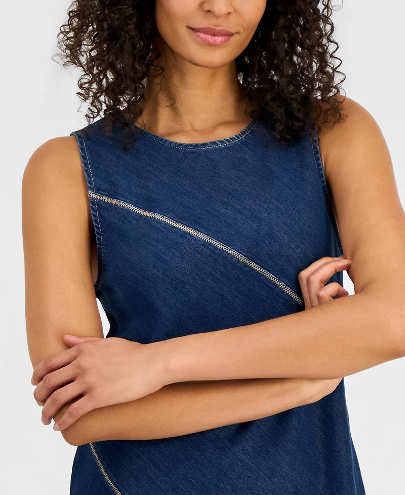 Nautica Women's Asymmetrical Denim Midi Dress