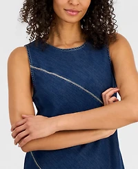 Nautica Women's Asymmetrical Denim Midi Dress