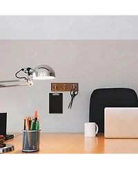 Yigii 6.7" Solid Wood Key Rack with 3 Hooks for Tidy Entryways