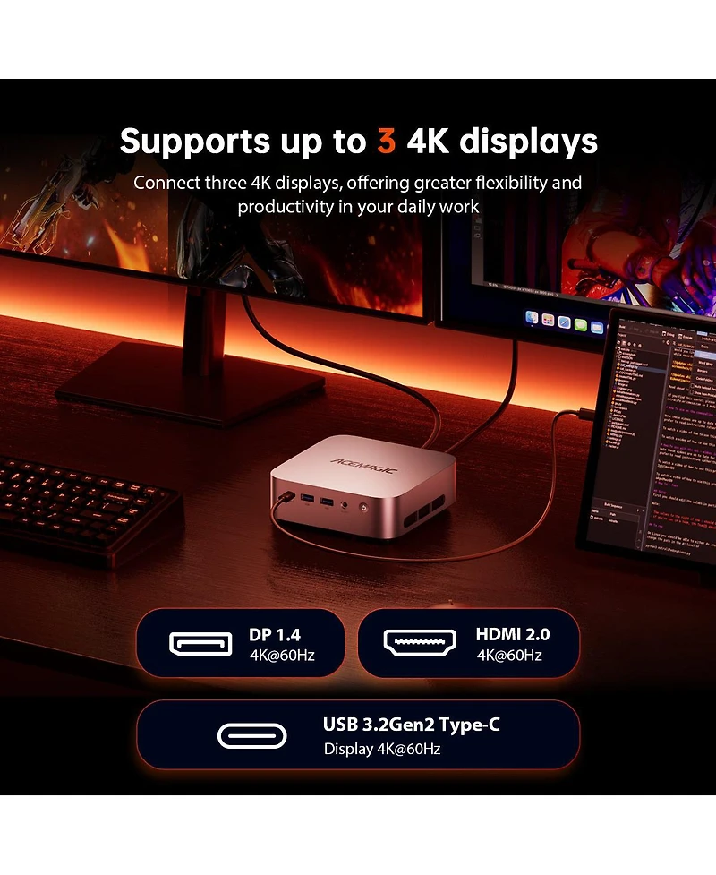 Acemagic K1 Amd Ryzen3 4300U Mini Pc,16GB Ram+1TB Ssd