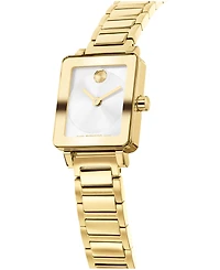 Movado Women's Bold Evolution 2.0 Mini Tank Swiss Quartz Ionic Plated Light Yellow Gold Steel Watch, 20x23mm