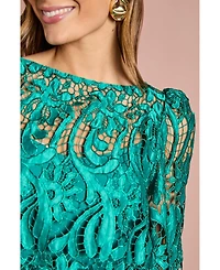 Coast Women's Satin Lace Boat Neck Midi Dress