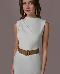Donna Karan New York Women's Mock Neck Belted Sheath Dress