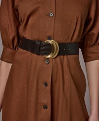 Donna Karan New York Women's Collared Neck Shirt Dress