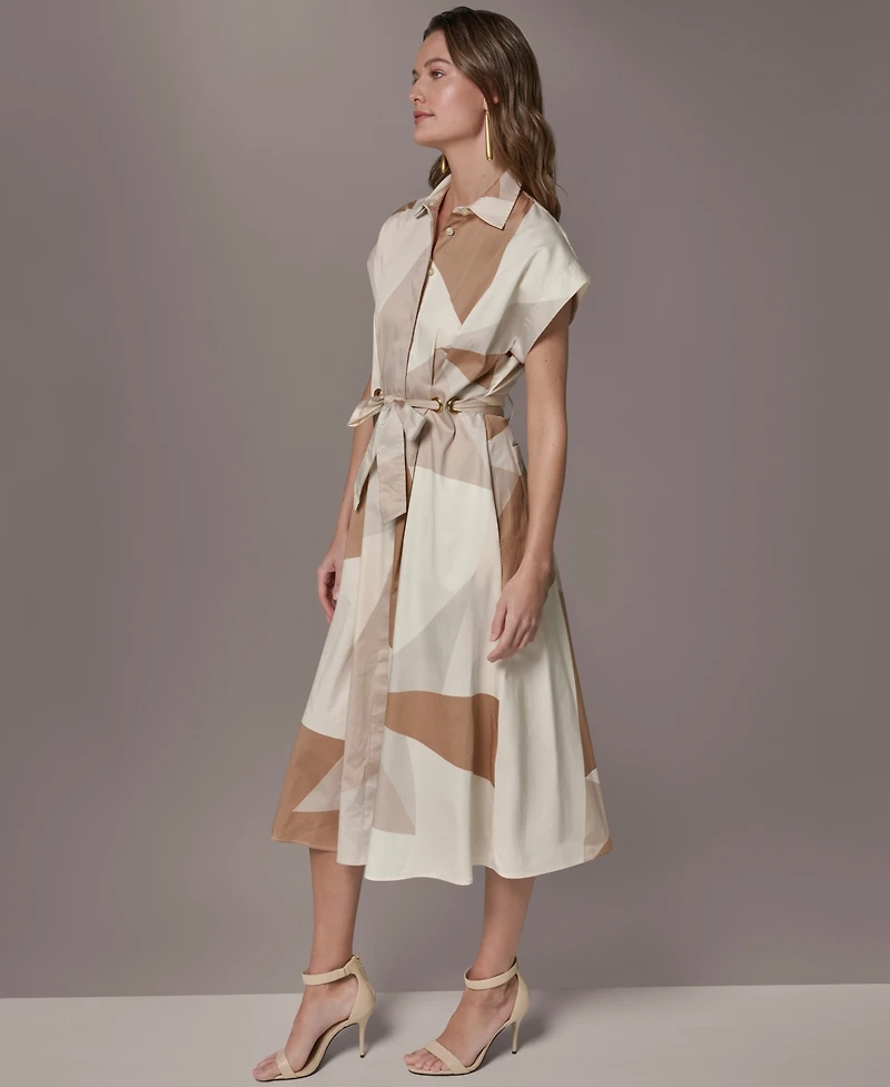 Donna Karan New York Women's Collared Neck Shirt Dress