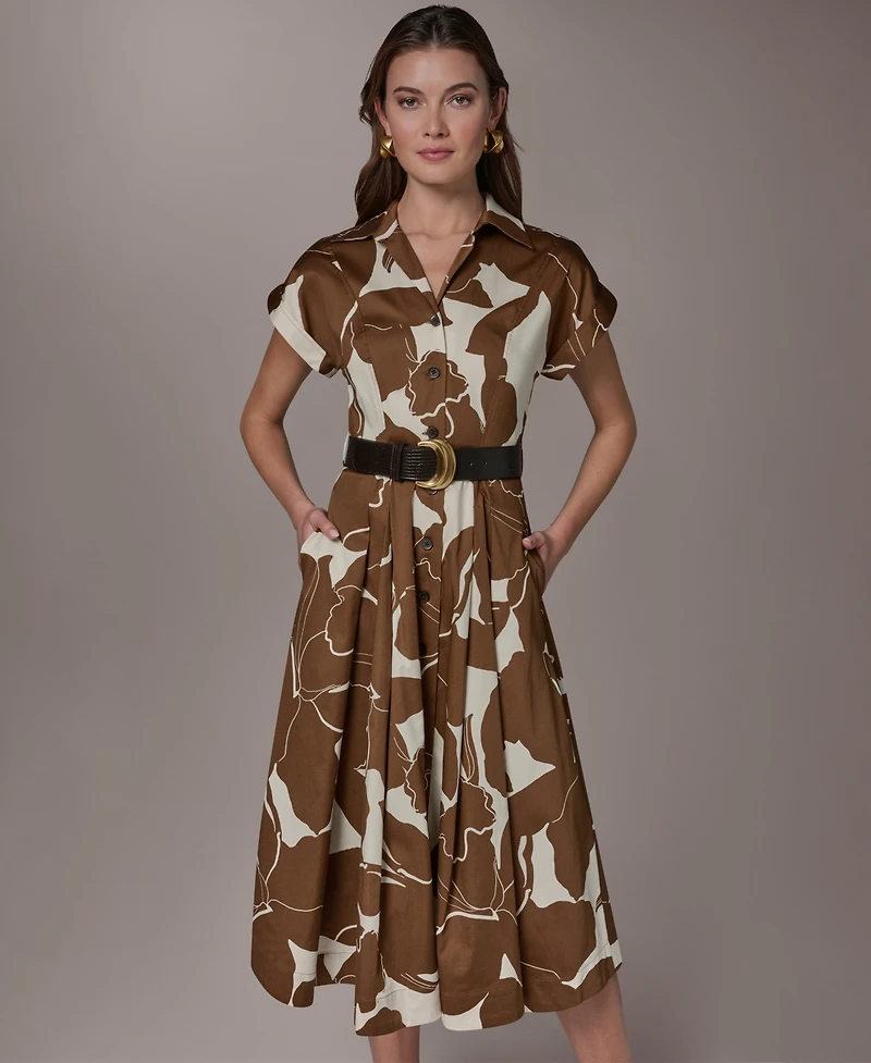 Donna Karan New York Women's Collared Neck Shirt Dress