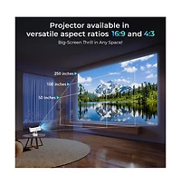 Artudatech Portable 1080P Projector with 360° Stand, Auto Focus & Keystone, Netflix Built-in