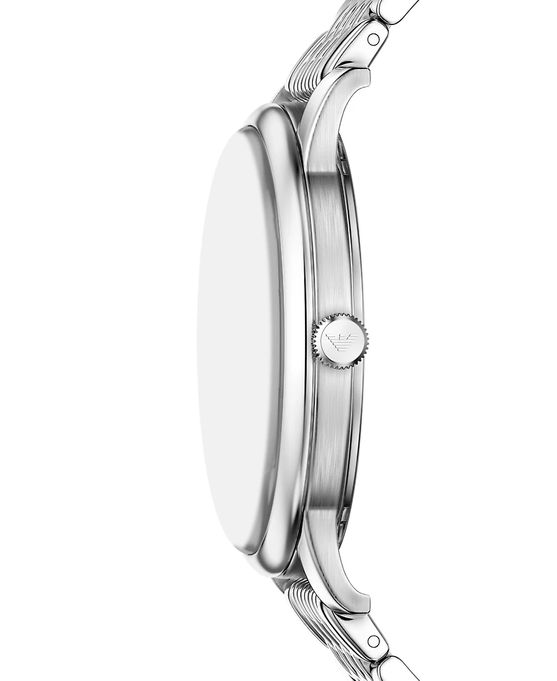 Emporio Armani Men's Quartz Three-Hand Silver Stainless Steel Watch, 42mm