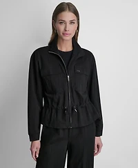 Dkny Women's Arid Pique Technical Zipper Front Jacket
