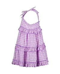 Kids Headquarters Girls' 2T-6X Plaid Ruffled Tunic and Capri Leggings, 2-Piece Set