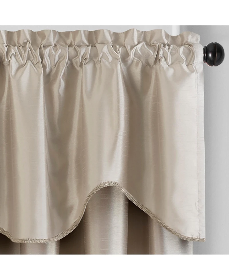 Elrene Home Fashions Colette Faux Silk Scalloped Window Valance