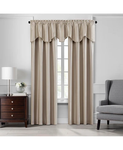 Elrene Home Fashions Colette Faux Silk Scalloped Window Valance