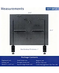 Yigii Magnetic Clamp-On Pegboard Organizer for Desk, Flexible Placement, Easy Installation