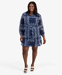 On 34th Trendy Plus Tie-Belt Shirtdress, Macy's Exclusive