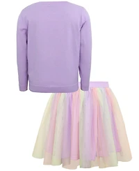 Pink & Violet Girls' 2-6X Sequin Bunny Sweater Skirt, 2-Piece Set