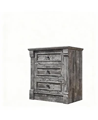 Yigii Farmhouse Nightstand with Charging Station and Roman Columns