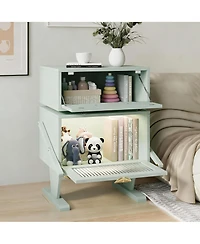 Ygii Led Nightstand with 360° Rotating Drawer for Bedroom or Office