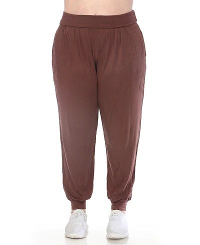 White Mark Plus High-Waist Pleated Lounge Pants