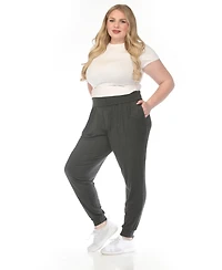 White Mark Plus High-Waist Pleated Lounge Pants