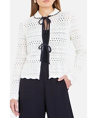 Yumi Women's Peter Pan Collar Knitted Cardigan