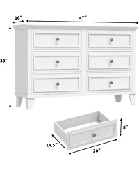 gaomon 6 Drawer Dresser