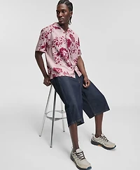 Mode of One Men's Botanical-Print Relaxed Camp Shirt, Macy's Exclusive