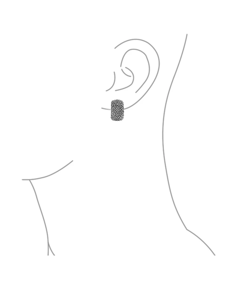 Bling Jewelry Set of 2 Sunflower Wide Half Hoop Clip-On Earrings for Non-Pierced Gold Plated