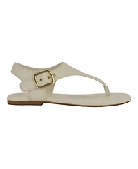 Calvin Klein Women's Moraca Buckle T-Strap Flat Sandals