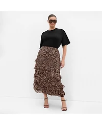 City Chic Women's Skai Leopard Print Maxi Skirt