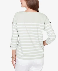 Ruby Rd. Plus Yarn Dyed Stripe Knit Top