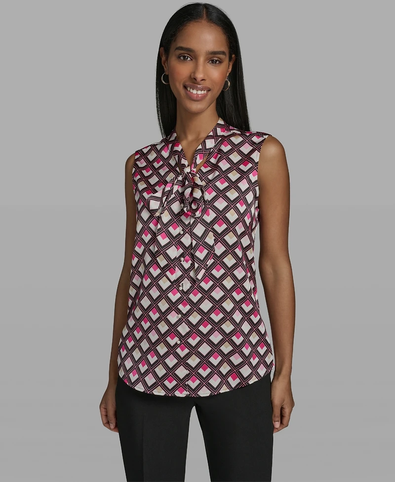 Karl Lagerfeld Paris Women's V-Neck Woven Blouse