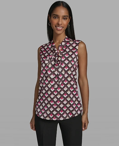 Karl Lagerfeld Paris Women's V-Neck Woven Blouse