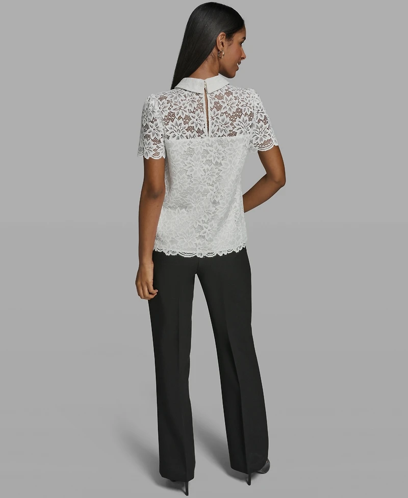 Karl Lagerfeld Paris Women's Short-Sleeve Woven Blouse