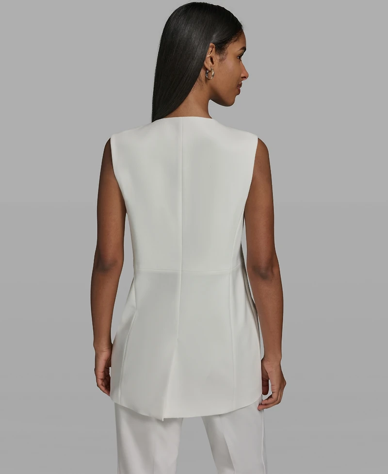 Karl Lagerfeld Paris Women's V-Neck Woven Vest